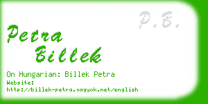 petra billek business card